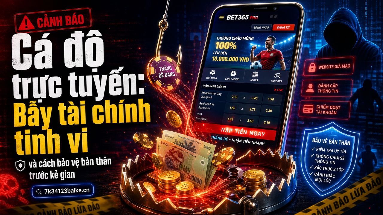 Cá độ trực tuyến: Bẫy tài chính tinh vi và cách bảo vệ bản thân trước kẻ gian